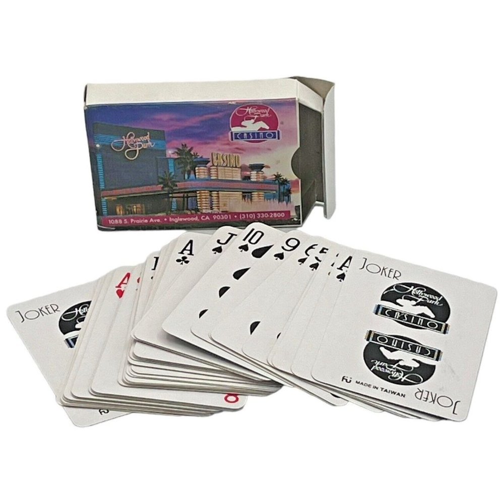 Vintage HOLLYWOOD PARK CASINO Playing Cards Open Box Complete - Picture 3 of 5